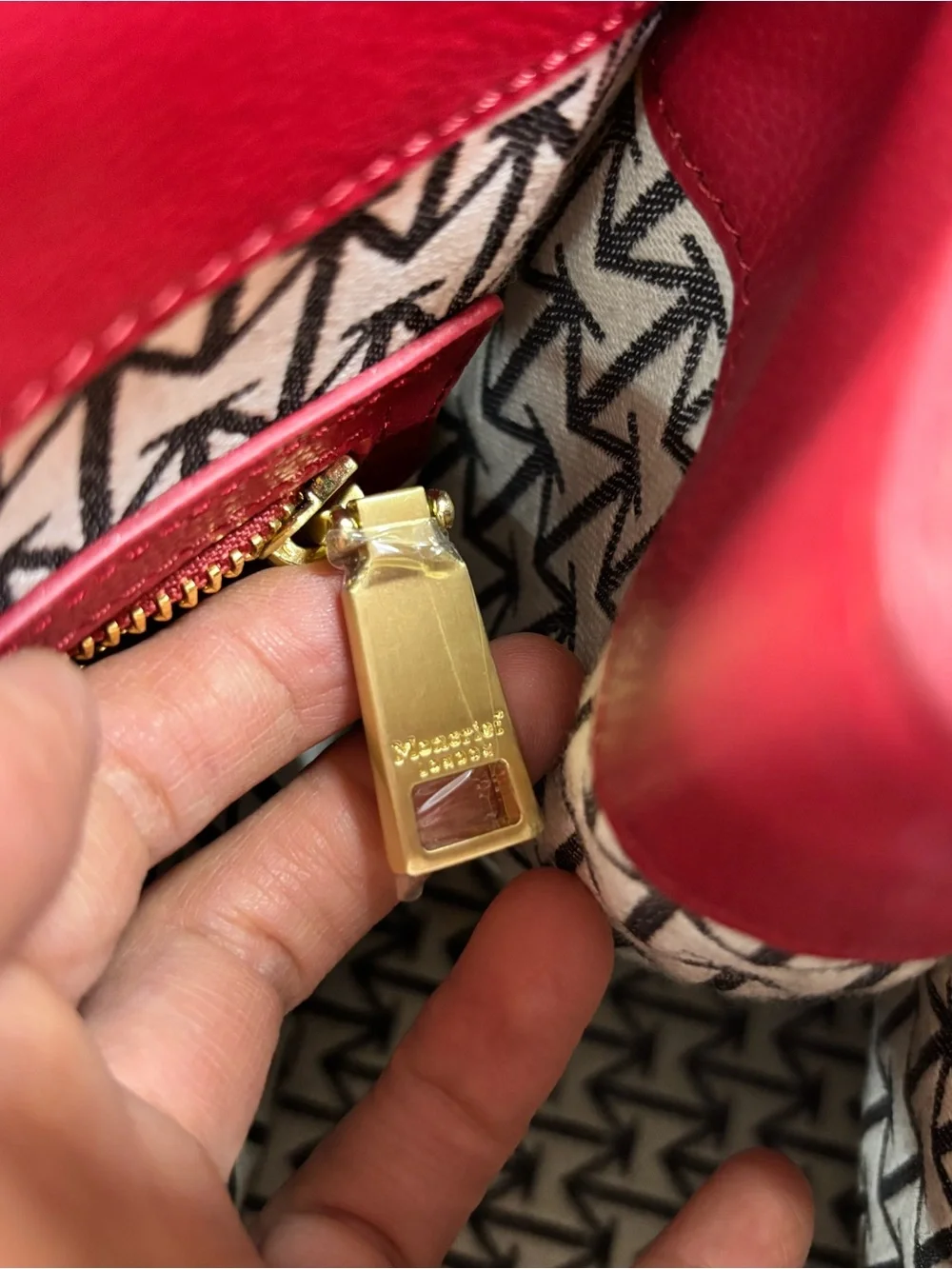 Moncrief London Brooke cherry Red Leather Tote